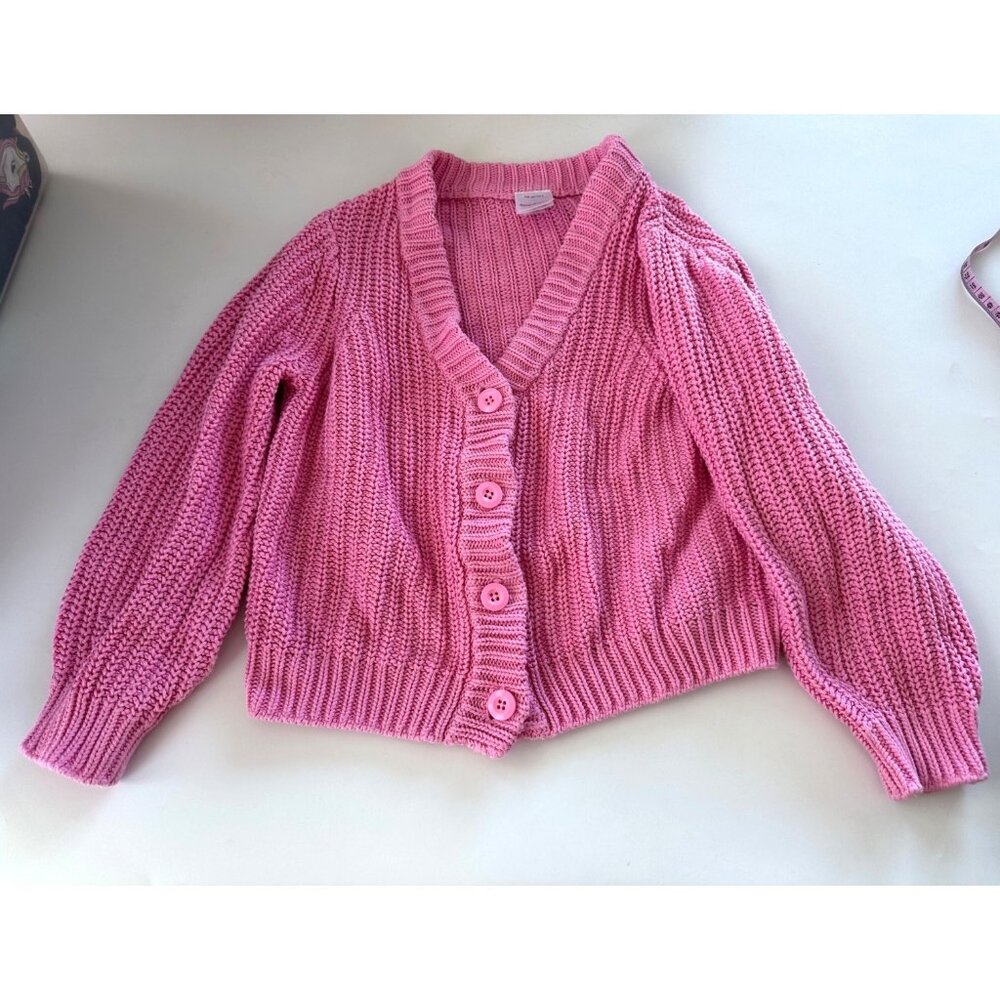 Hanna Andersson Pink Ribbed Button Cardigan - Picture 2 of 7
